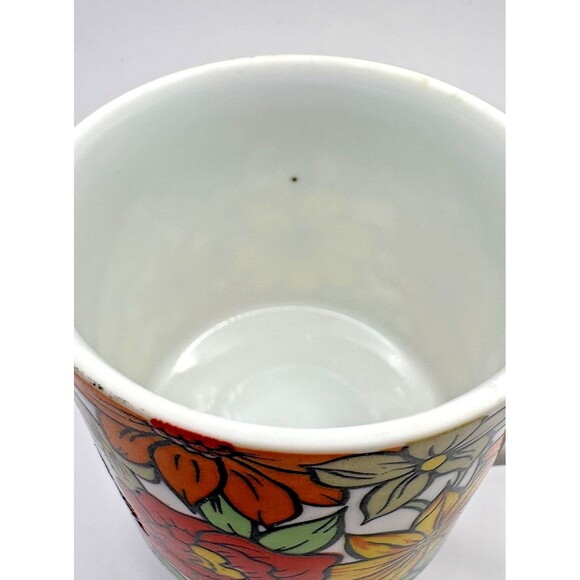 Vintage 1970s Set of 2 Royal Sealy Flower Power Coffee Tea Cups Mugs Used - Picture 10 of 16